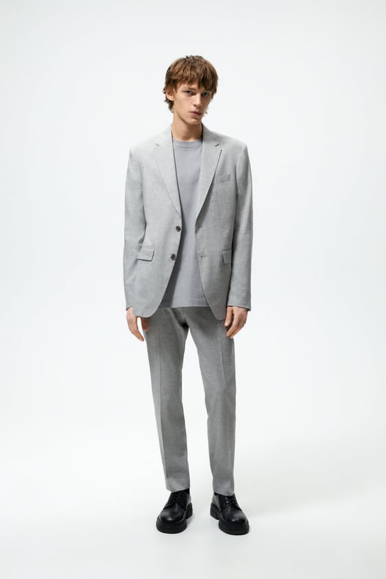 LINEN BLEND SUIT PANTS