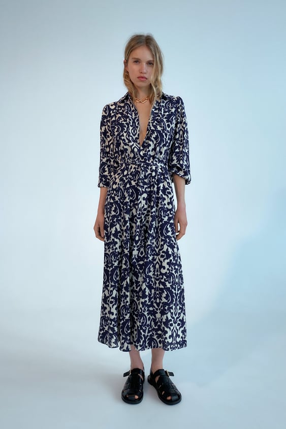 PRINTED MIDI DRESS