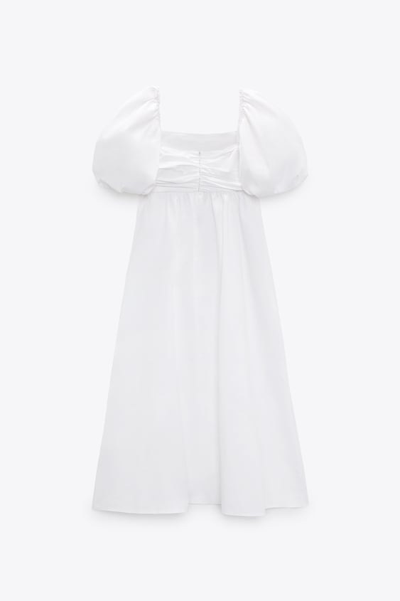 DRAPED POPLIN DRESS