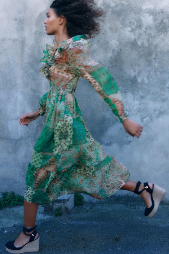 PATCHWORK PRINT DRESS
