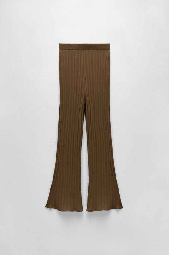 FLARED RIBBED PANTS