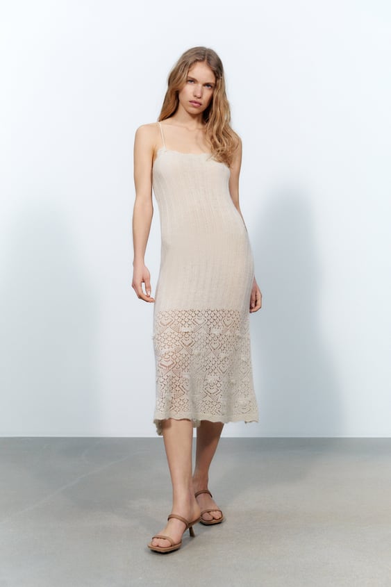 POINTELLE KNIT DRESS