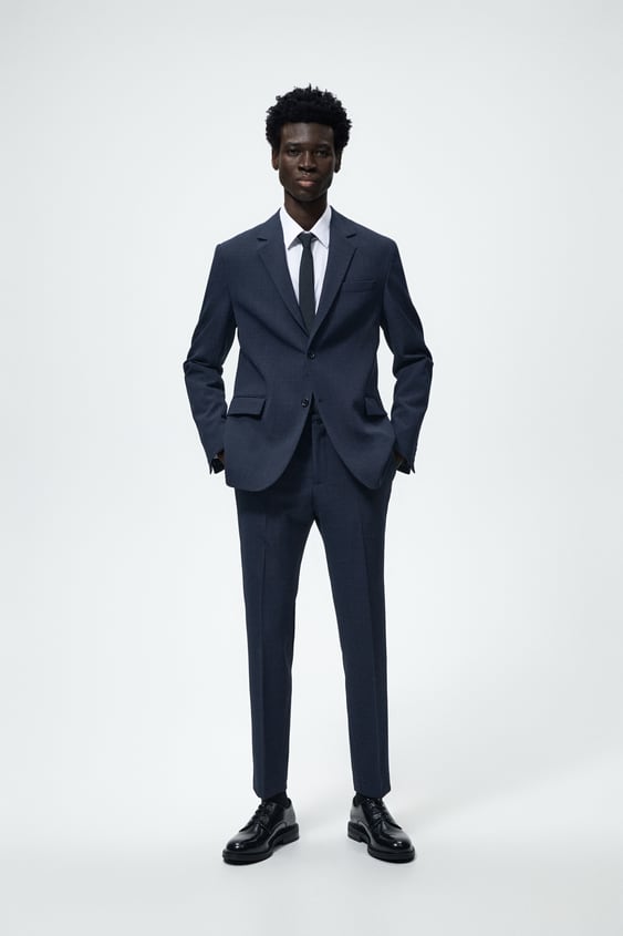 STRETCH PLAID SUIT PANTS
