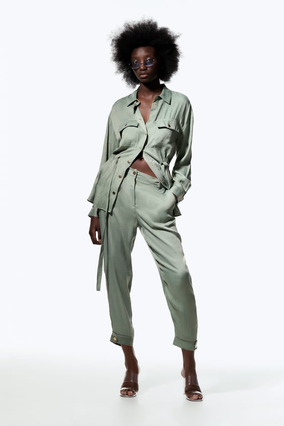 SATIN EFFECT JOGGING PANTS