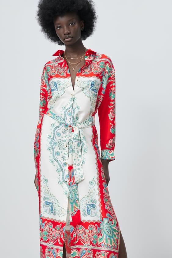PRINTED SHIRT DRESS