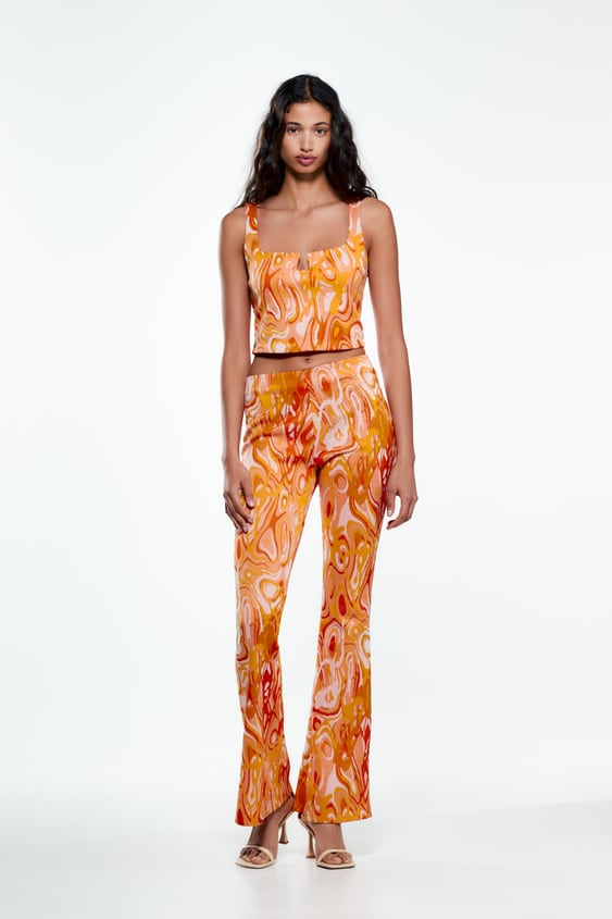 FLARED JACQUARD PANTS