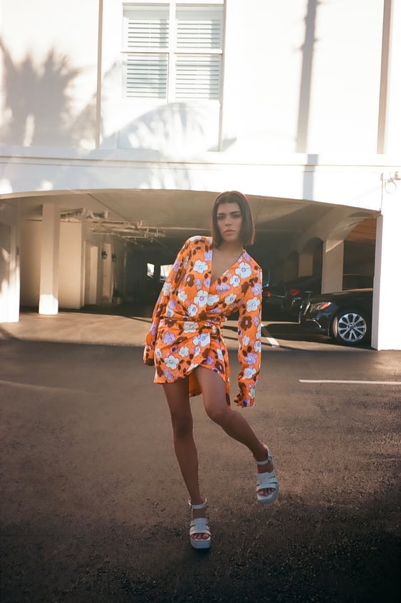 FLORAL SATIN DRESS