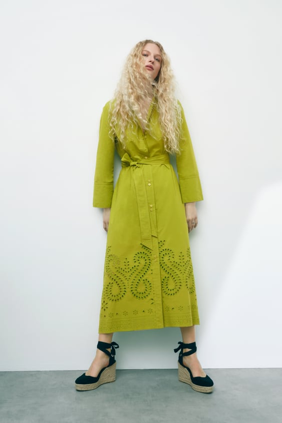 EMBROIDERED SHIRT DRESS
