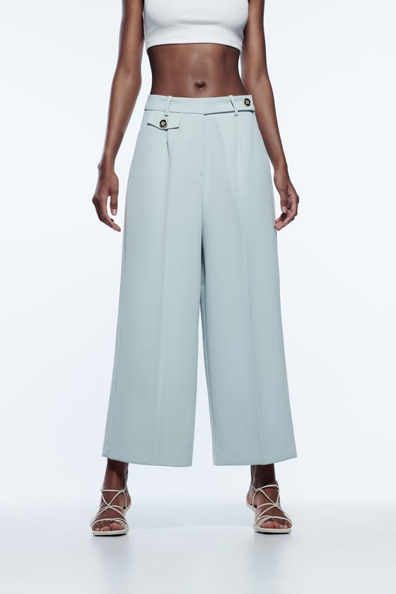 MENSWEAR STYLE WIDE LEG PANTS