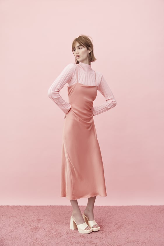 DRAPED LINGERIE-STYLE DRESS