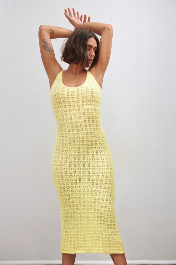 POINTELLE KNIT DRESS