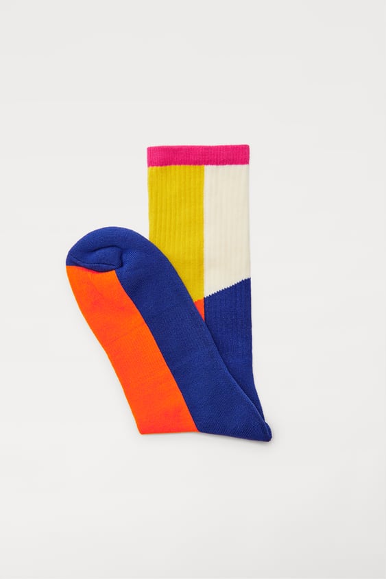 COLOR BLOCK RIB SOCKS