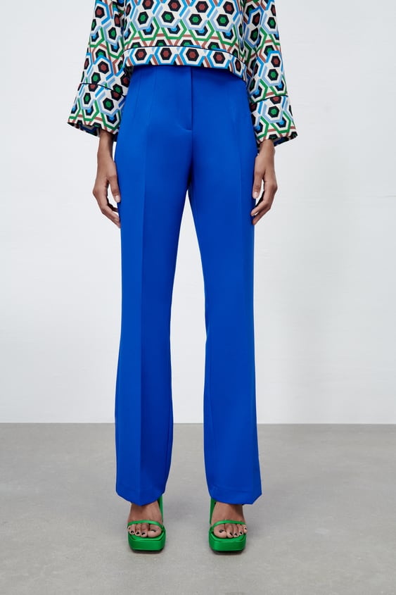 FLARED HIGH-WAISTED PANTS