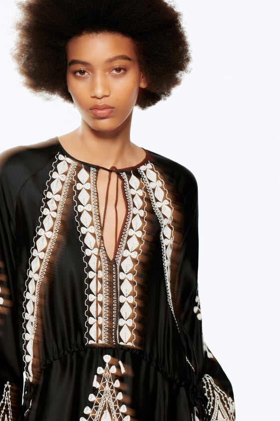 EMBROIDERED MIDI DRESS