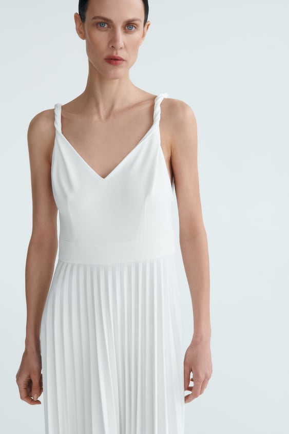 PLEATED DRESS WITH STRAPS
