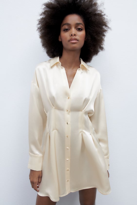 SATIN EFFECT SHIRT DRESS