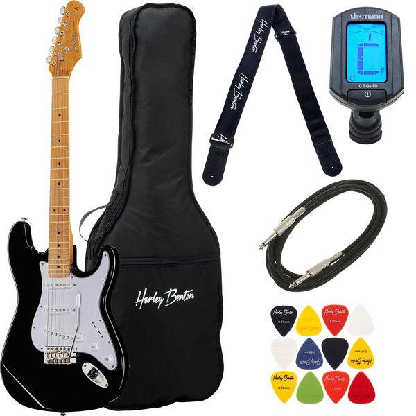 Harley Benton ST-62MN BK Vintage Seri Bundle