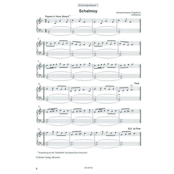 Strube Verlag Orgel spielen mit Hand und Fu