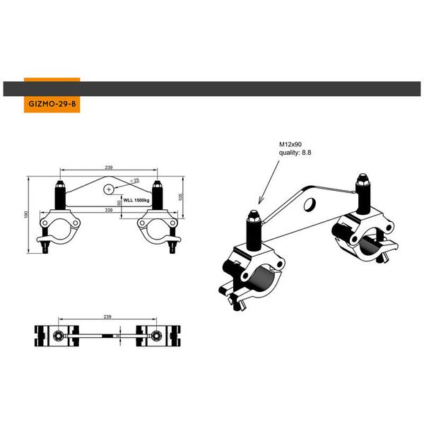 Global Truss Gizmo F33/F34 750kg Black