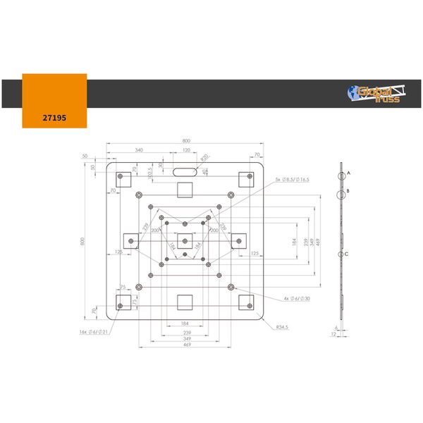 Global Truss 27195 Baseplate Multi 80x 80cm