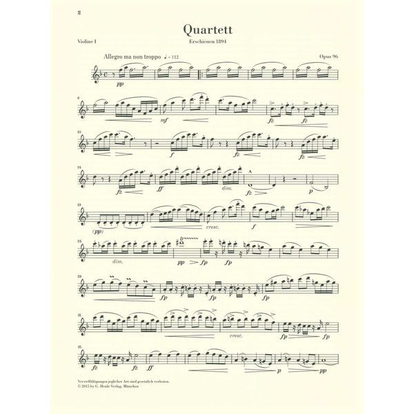 Henle Verlag Dvorak Streichquartett F-dur