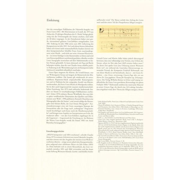Henle Verlag Liszt Klaviersonate Faksimile