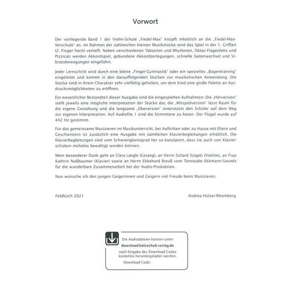 Holzschuh Verlag Fiedel Max Schule Violin 1