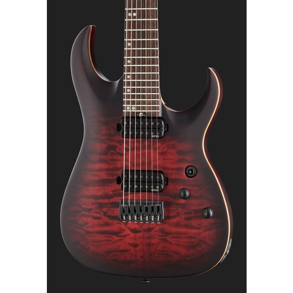 Harley Benton Amarok-7 BKRD Quilted B w/Case