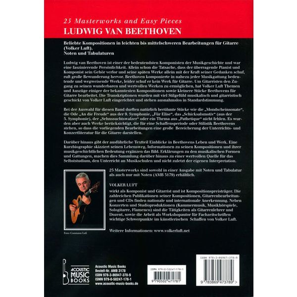 Acoustic Music Books Beethoven Masterworks Guitar