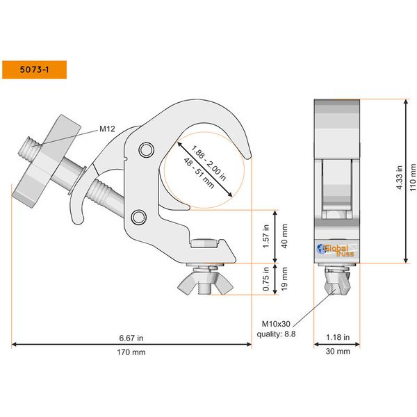 Global Truss 5073-1B Selflock Hook Easy