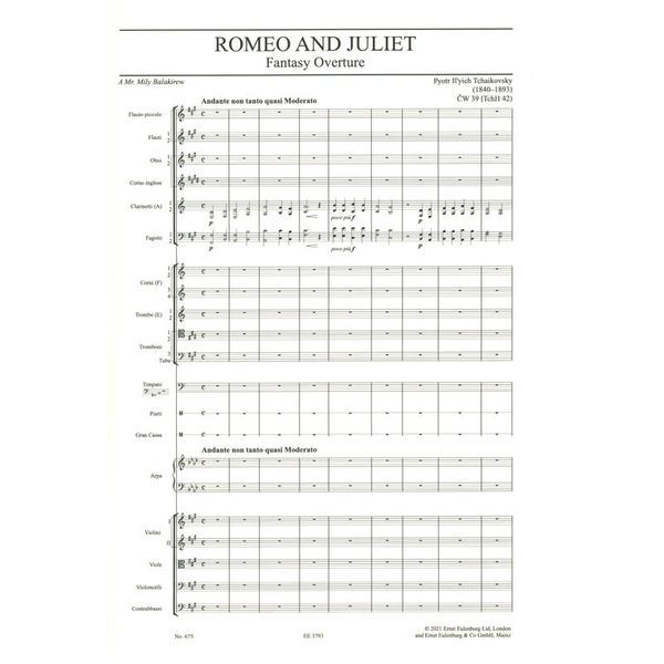 Edition Eulenburg Tschaikowsky Romeo und Julia