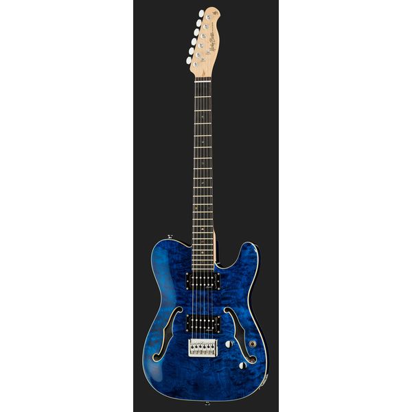 Harley Benton TE-90QM HH Trans Blue w/Bag