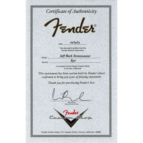 Fender Jeff Beck Custom Shop OW