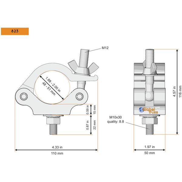 Global Truss 823 Half Coupler