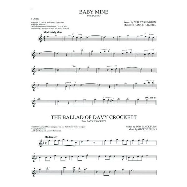 Hal Leonard 101 Disney Songs Flute