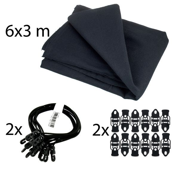 Stairville Euro Molton Set Black 6x3m