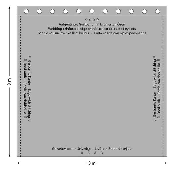 Stairville Sound Abso 500g/m 3.0x3.0m Bk