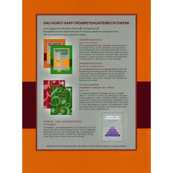 Horst Rapp Verlag Trompetenschule 2 für Fortgesc