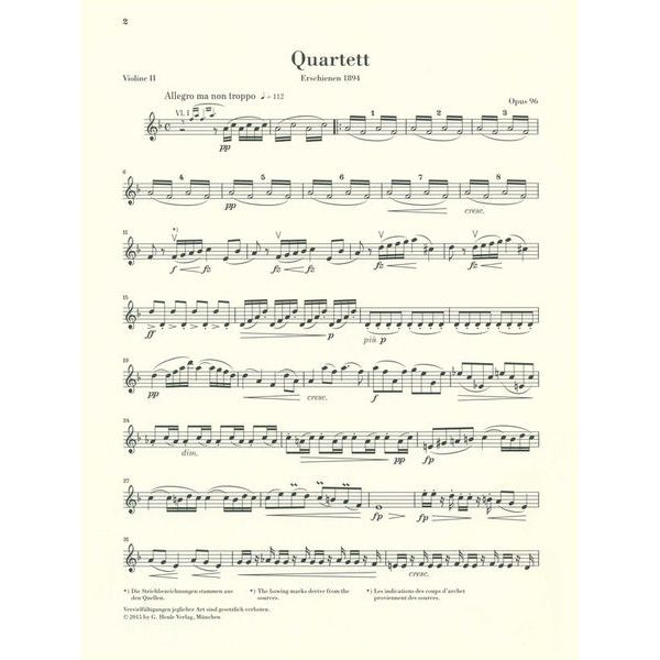Henle Verlag Dvorak Streichquartett F-dur