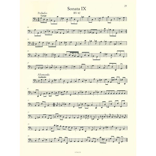 Wiener Urtext Edition Vivaldi Sonatas Cello