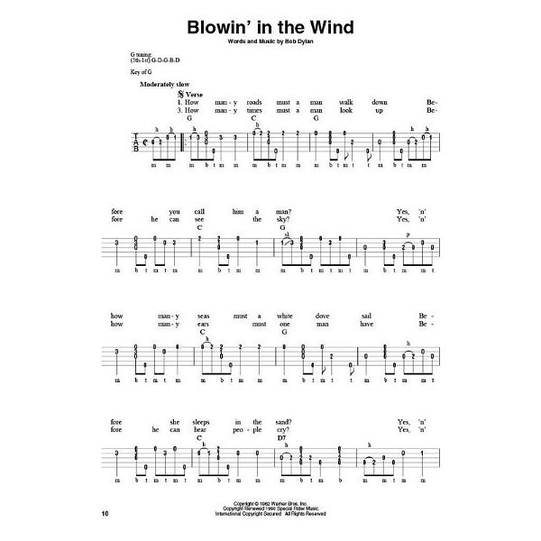 Hal Leonard Bob Dylan For Clawhammer Banjo