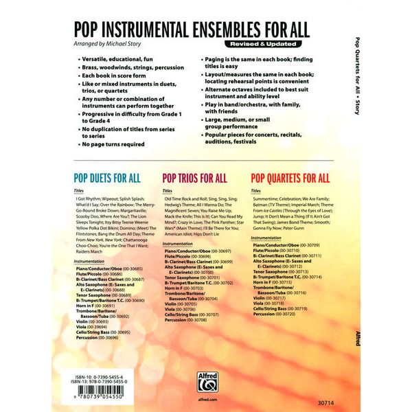 Alfred Music Publishing Pop Quartets For All Trumpet