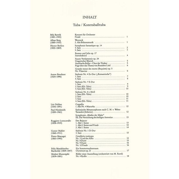 Edition Peters Orchester Probespiel Tuba