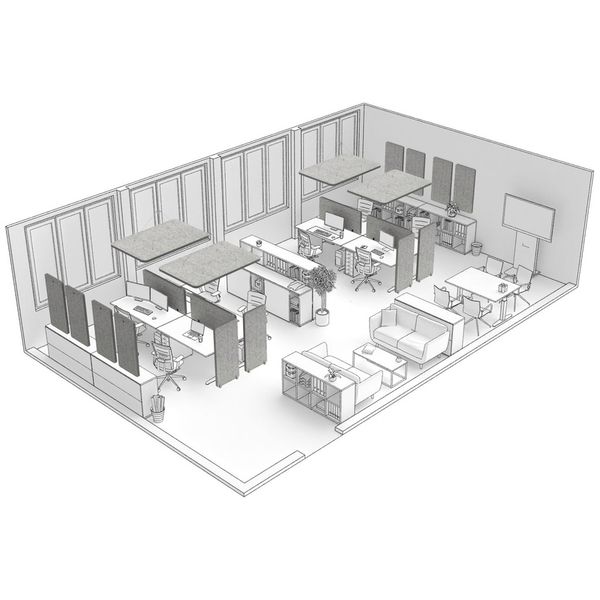 t.akustik Office Set Open Plan 8 SGR