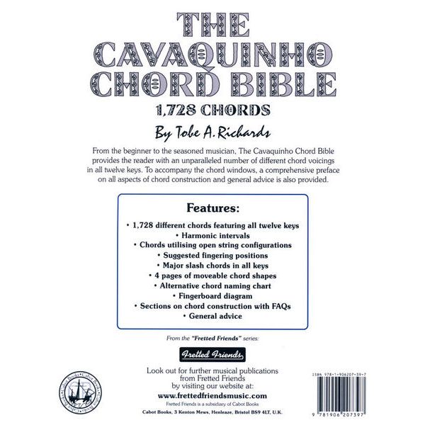Cabot Books Publishing Cavaquinho Chord Bible