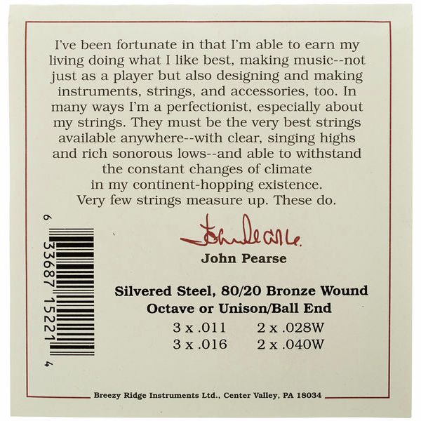 John Pearse 5220B Bouzouki Strings