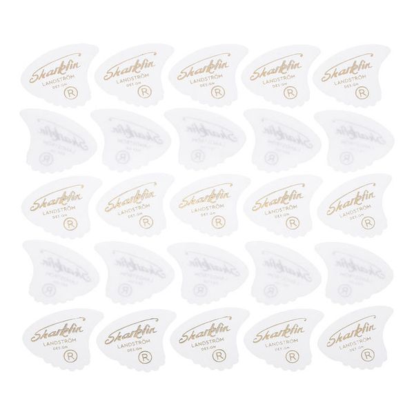 Sharkfin Pick Goldprint Medium White 25