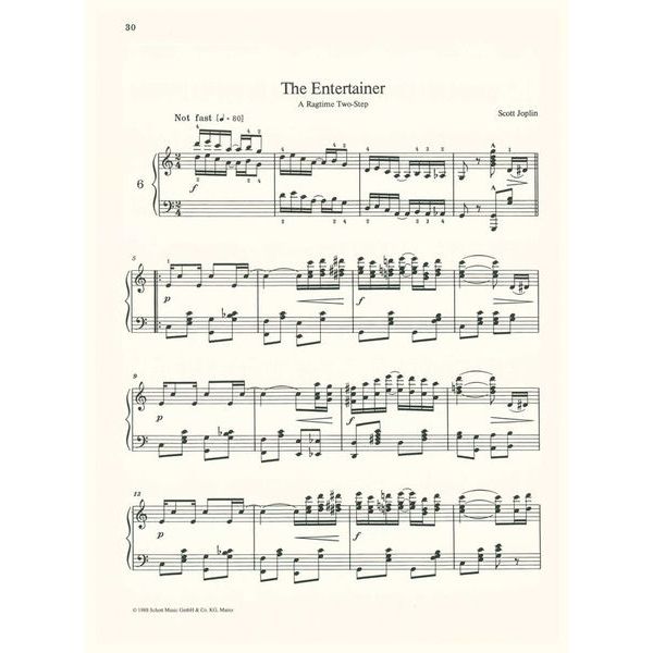 Schott Joplin 20 Ragtimes