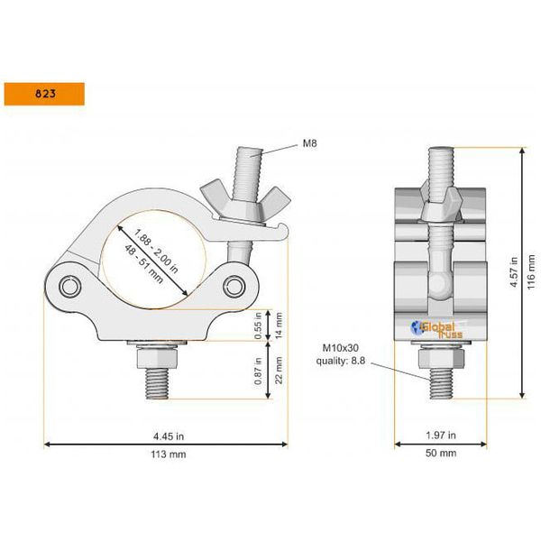 Global Truss 823-B Half Coupler
