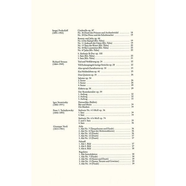 Edition Peters Orchester Probespiel Tuba